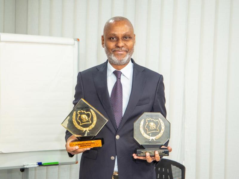 M. KOUASSI KOUAME PATRICE Lauréat des prix PRIMADEM-CI du Meilleur Acteur des Œuvres de développement de Côte d’Ivoire ; et du Super Prix SAFAM COM  BRONZE 2023