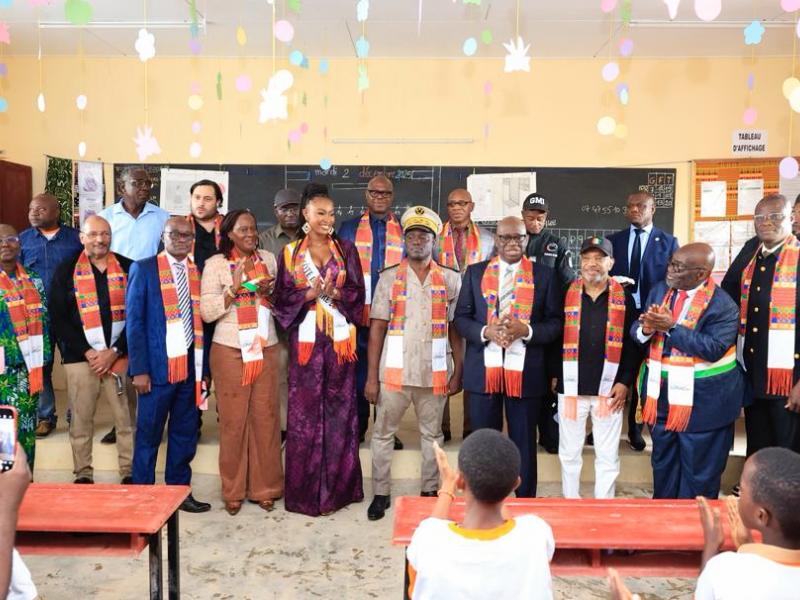Aboisso : La Fondation LONACI et la Fondation Miss Côte d'Ivoire inaugurent l'EPP Diamala Marie-Emmanuelle