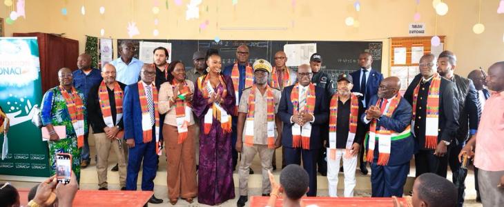 Aboisso : La Fondation LONACI et la Fondation Miss Côte d'Ivoire inaugurent l'EPP Diamala Marie-Emmanuelle