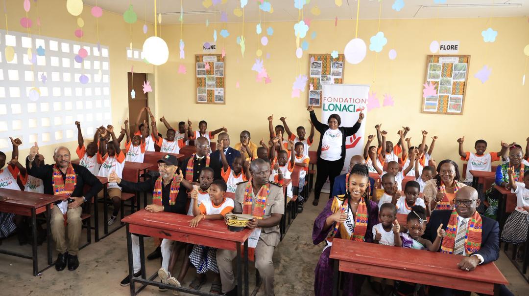 Aboisso : La Fondation LONACI et la Fondation Miss Côte d'Ivoire offrent une nouvelle école aux enfants du quartier SOS Résidentiel