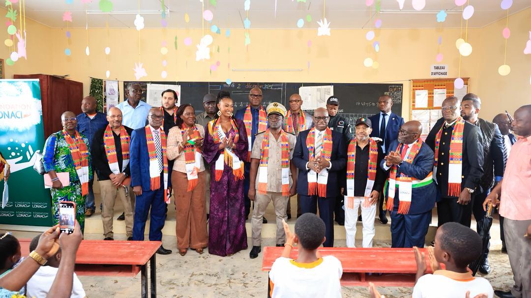 Aboisso : La Fondation LONACI et la Fondation Miss Côte d'Ivoire offrent une nouvelle école aux enfants du quartier SOS Résidentiel