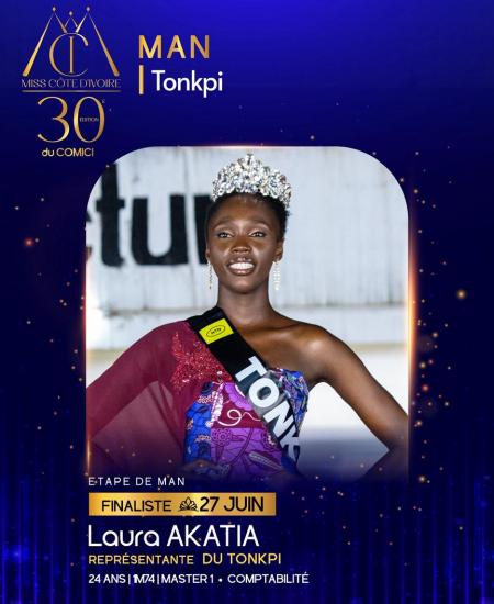 Présélection 30è Miss Côte d'Ivoire: Laura Akatia sacrée Miss Tonkpi à Man